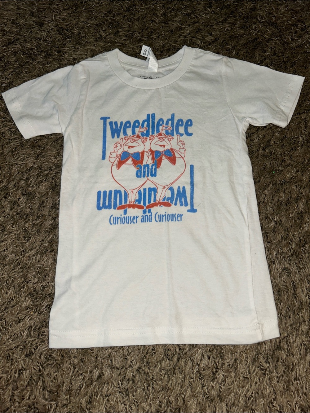 Disney Kids White Alice in Wonderland Tweedledee & Tweedledum Graphic T-Shirt